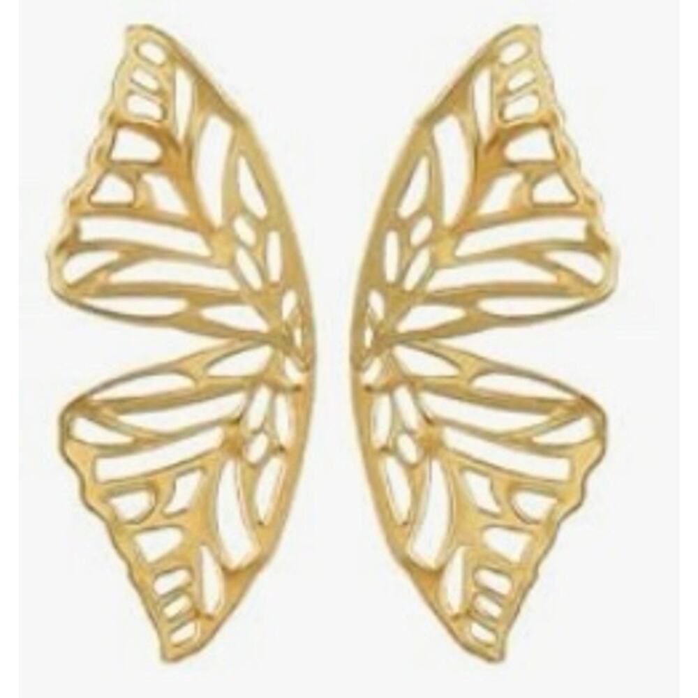 Butterfly Wings Gold Earrings